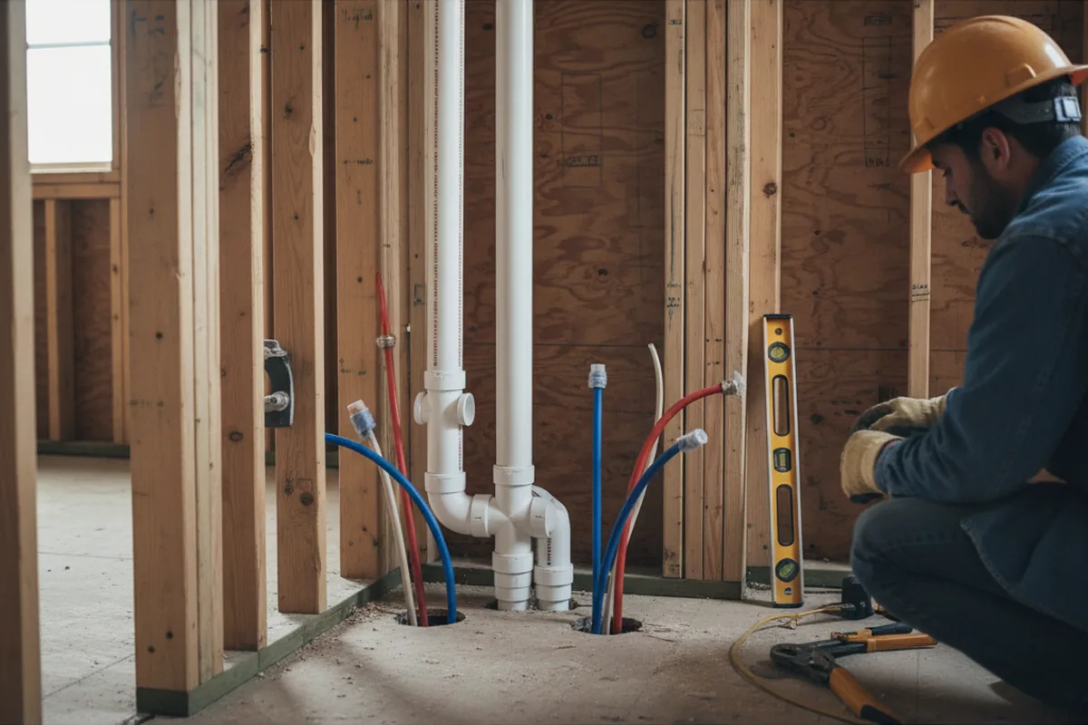 Drain and supply rough-in during Garbage Disposal Repair in Wyoming